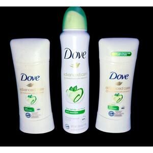 Bundle of 3, Dove "Advanced Care" Cool Essentials (2) stick and (1) dry spray